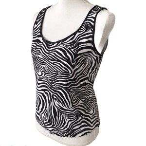 CLOSET CLOSING SALE  St. John Sport Zebra Grosgrain Ribbon Trim Tank S